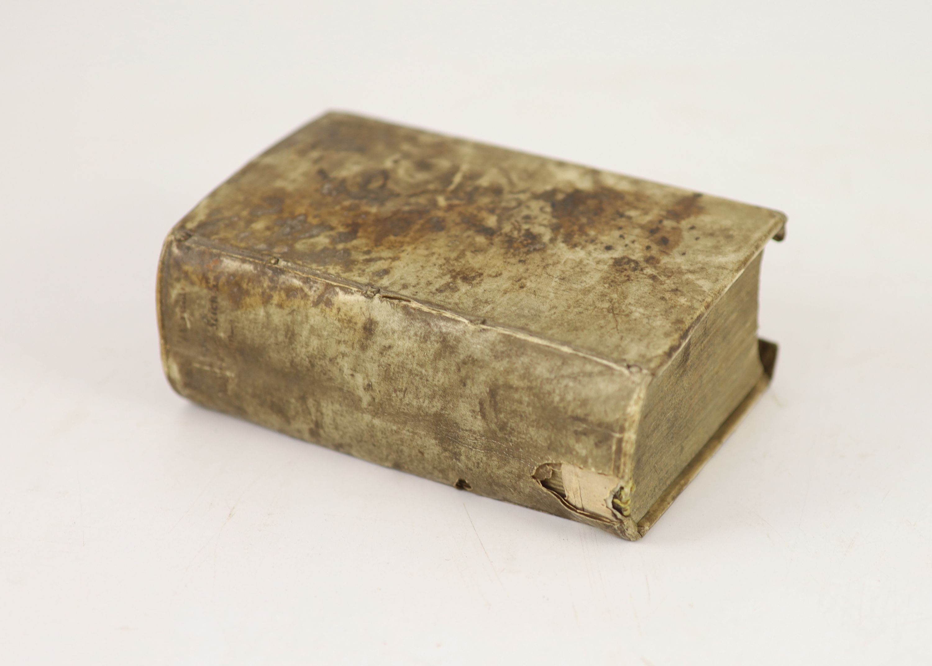 Bacon, Francis. De Dignitate & Augmentis Scientifcarum, libri IX...... editio nova. engraved pictorial and printed titles; contemp. vellum, 12mo. Leiden, 1645